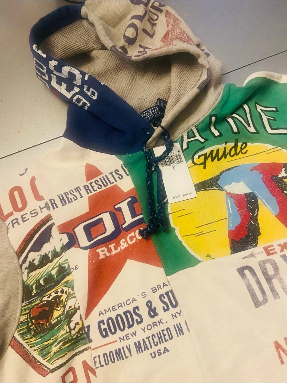 Polo Ralph Lauren ‘Dry Goods’ graphic hoodie and sweat shorts bundle